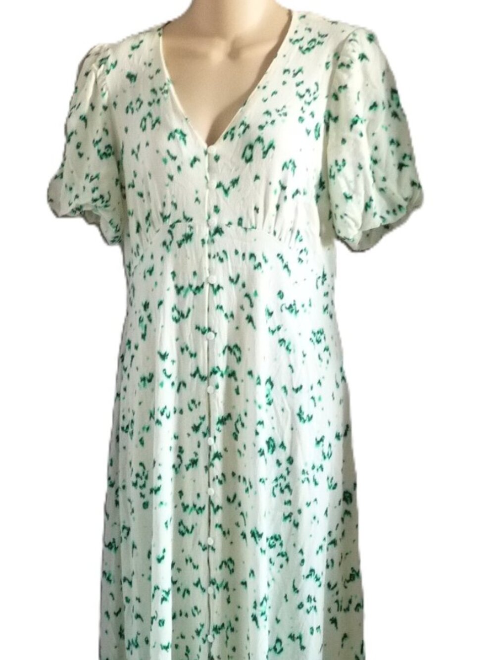 Seraphine buttoned puff sleeves maxi maternity dress 6